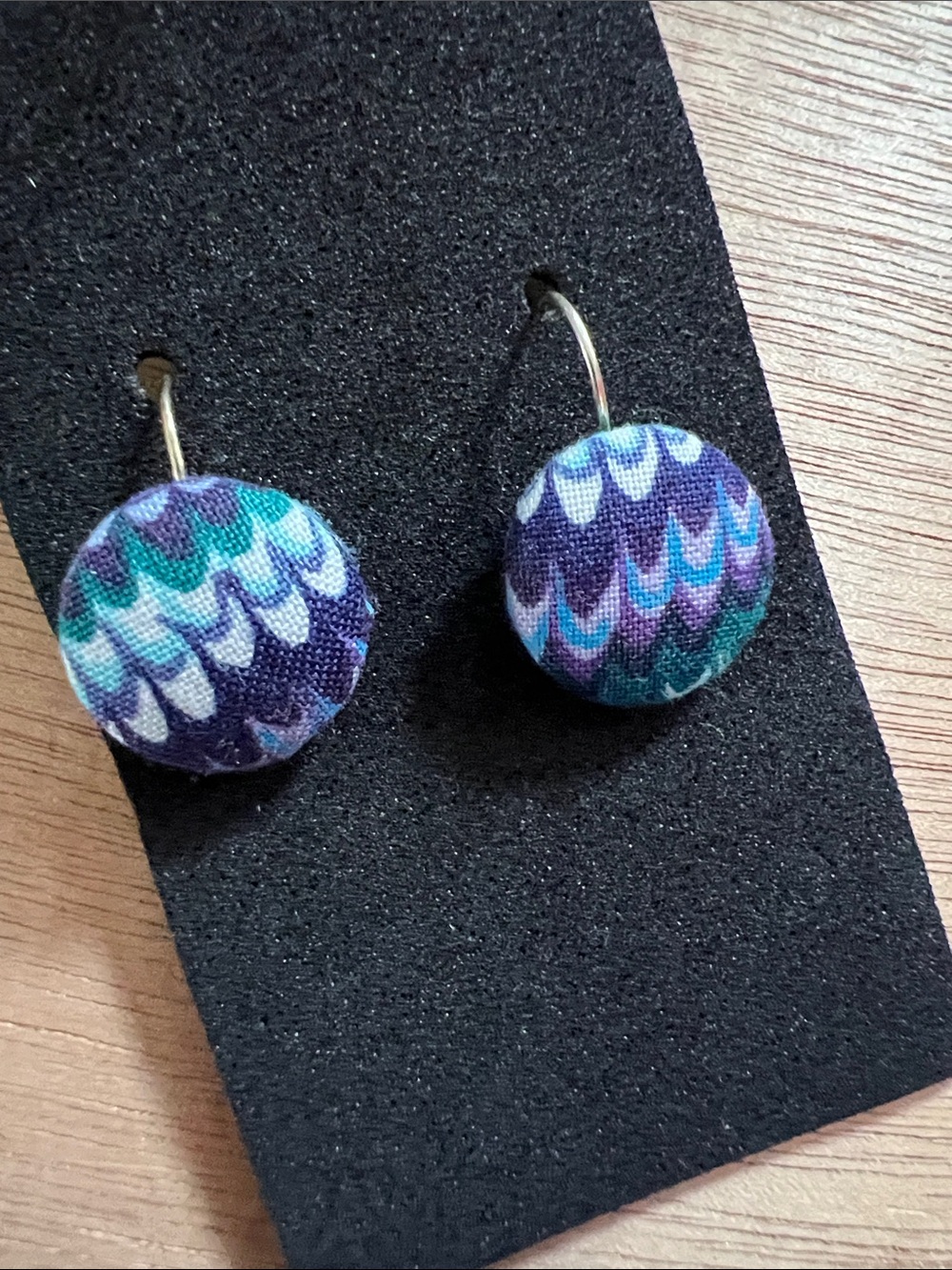 Lightweight Earrings Blue purple Fabric Pierced